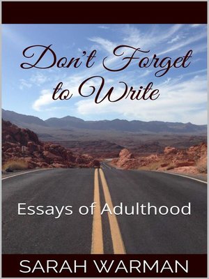 Don't Forget to Write - ebook